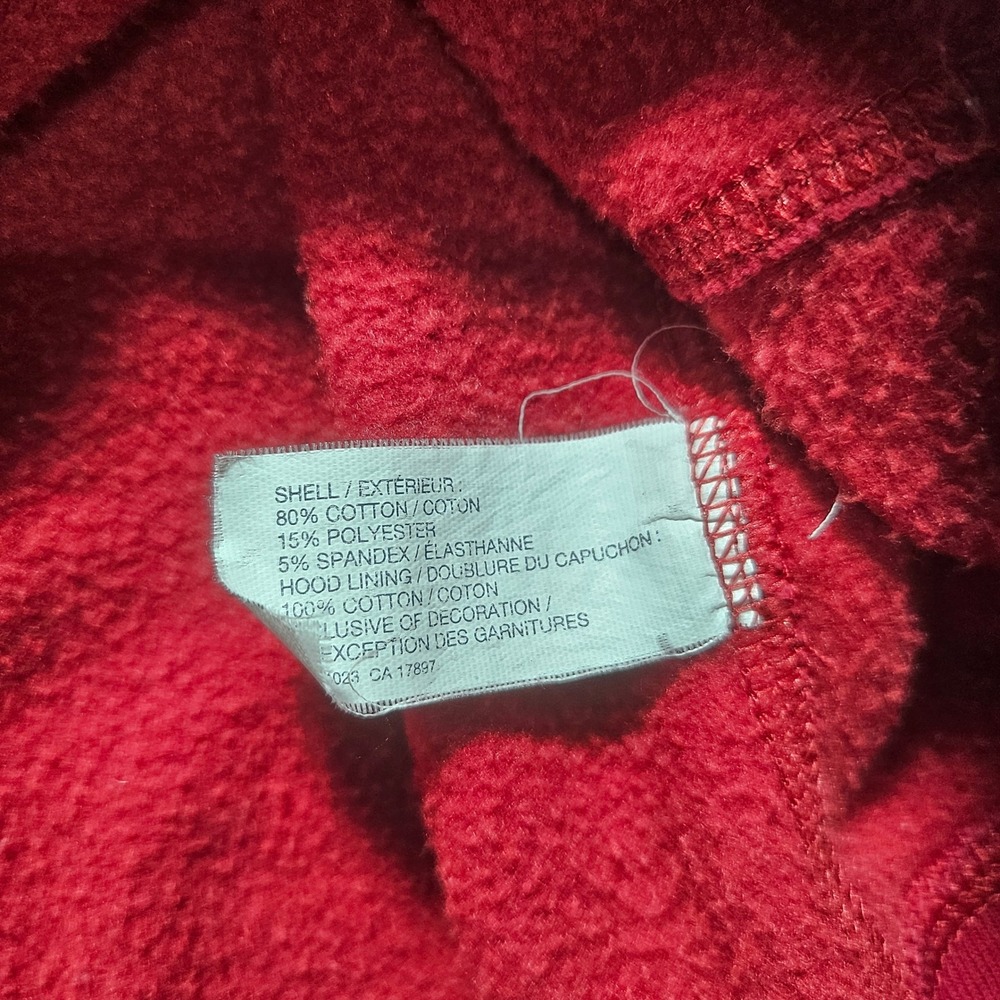 Gap Stretch Red Full Zip Hoodie Arch Logo Fleece Sweatshirt XL - Picture 3 of 8